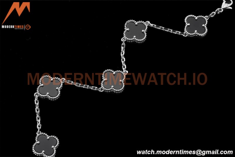 Van Cleef & Arpels 5 Motif Vintage Alhambra Malachite Silver Bracelet – 아이코닉한 레플리카
