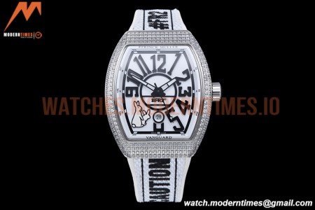 Franck Muller - Vanguard Mens FR2 Dia SS/RU Wht/Num ABF A2824