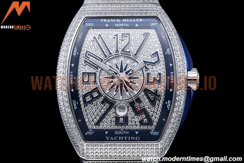 Franck Muller - Vanguard Mens Blue CG Diam Dia/Dia Dia/Num ABF A2824
