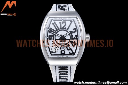 Franck Muller - Vanguard Mens FR2 SS/RU Wht/Num ABF A2824