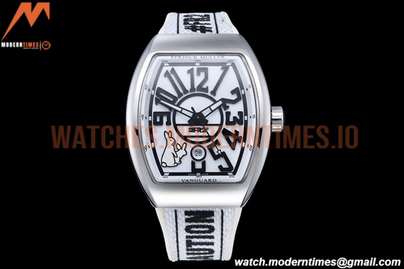 Franck Muller - Vanguard Mens FR2 SS/RU Wht/Num ABF A2824