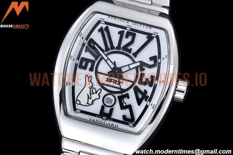 Franck Muller - Vanguard Mens FR2 SS/SS Wht/Num ABF A2824