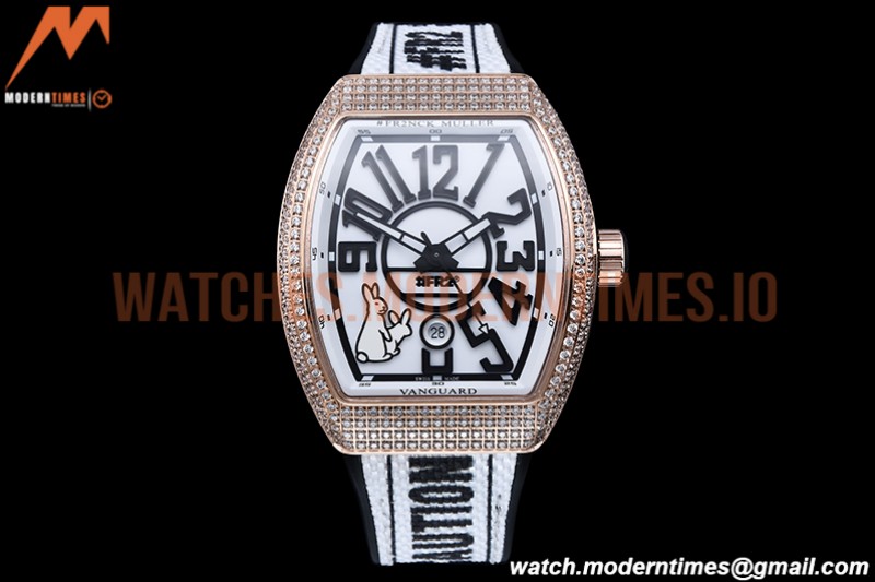 Franck Muller - Vanguard Mens FR2 Dia RG/RU Wht/Num ABF A2824