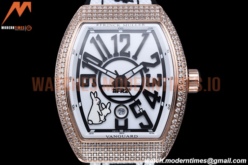 Franck Muller - Vanguard Mens FR2 Dia RG/RU Wht/Num ABF A2824