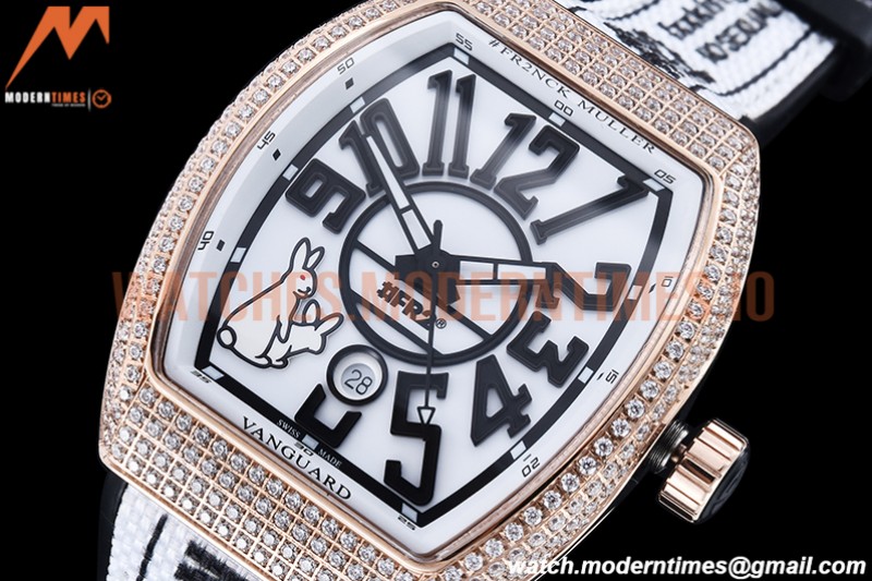 Franck Muller - Vanguard Mens FR2 Dia RG/RU Wht/Num ABF A2824