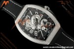 Franck Muller - Vanguard Yachting V45 Silver Dragon King Full Diamond Blk/Dia Black Nylon Strap ABF A2824