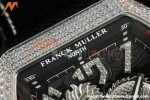 Franck Muller - Vanguard Yachting V45 Silver Dragon King Full Diamond Blk/Dia Black Nylon Strap ABF A2824