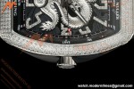 Franck Muller - Vanguard Yachting V45 Silver Dragon King Full Diamond Blk/Dia Black Nylon Strap ABF A2824