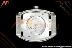 Franck Muller - Vanguard Yachting V45 Silver Dragon King Full Diamond Grn/Dia Black Leather Strap ABF A2824
