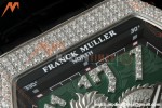 Franck Muller - Vanguard Yachting V45 Silver Dragon King Full Diamond Grn/Dia Black Leather Strap ABF A2824