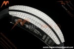 Franck Muller - Vanguard Yachting V45 Silver Dragon King Full Diamond Grn/Dia Black Leather Strap ABF A2824