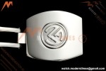 Franck Muller - Vanguard Yachting V45 Silver Dragon King Full Diamond Grn/Dia Black Leather Strap ABF A2824