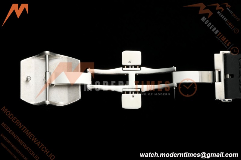 Franck Muller - Vanguard Yachting V45 Silver Dragon King Full Diamond Red/Dia Black Leather Strap ABF A2824