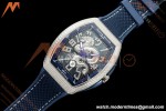 Franck Muller - Vanguard Yachting V45 Silver Dragon King Full Diamond Blu/Dia Blue Nylon Strap ABF A2824 | 프랭크 뮬러 - 뱅가드 요팅 V45 실버 드래곤 킹 풀 다이아몬드 블루/다이아몬드 블루 나일론 스트랩 ABF A2824