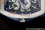Franck Muller - Vanguard Yachting V45 Silver Dragon King Full Diamond Blu/Dia Blue Nylon Strap ABF A2824 | 프랭크 뮬러 - 뱅가드 요팅 V45 실버 드래곤 킹 풀 다이아몬드 블루/다이아몬드 블루 나일론 스트랩 ABF A2824