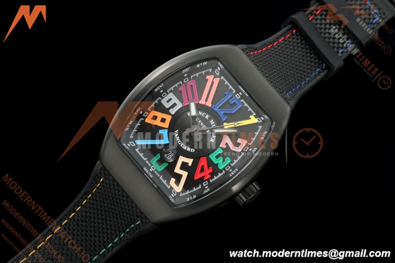 Franck Muller - Vanguard V45 Black PVD/NY Black Nylon Strap ABF A2824 | 프랭크 뮬러 - 뱅가드 V45 블랙 PVD/NY 블랙 나일론 스트랩 ABF A2824