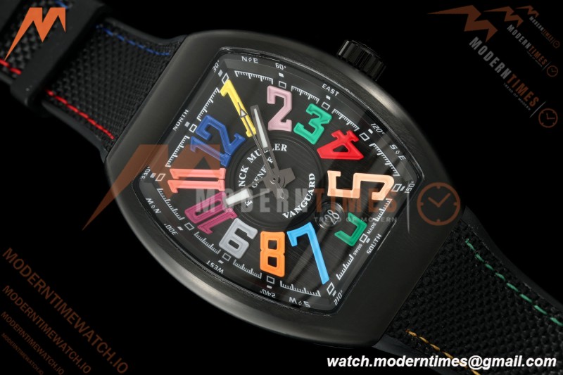 Franck Muller - Vanguard V45 Black PVD/NY Black Nylon Strap ABF A2824 | 프랭크 뮬러 - 뱅가드 V45 블랙 PVD/NY 블랙 나일론 스트랩 ABF A2824