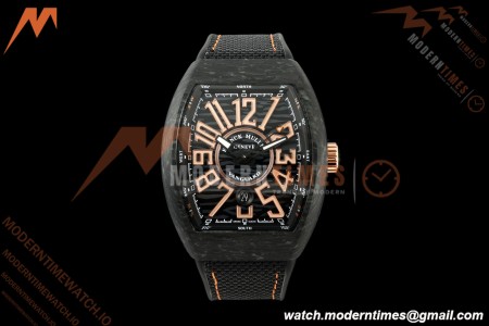 Franck Muller - Vanguard V45 Carbon RG Markers CAB/NY Blk/Wht Nylon Strap ABF A2824