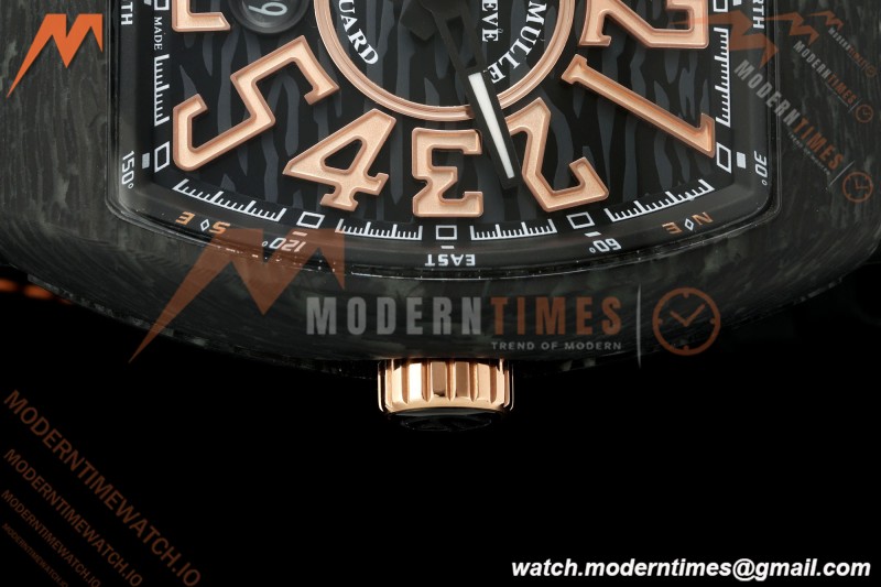 Franck Muller - Vanguard V45 Carbon RG Markers CAB/NY Blk/Wht Nylon Strap ABF A2824