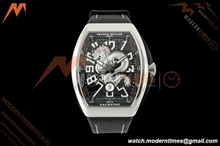 Franck Muller - Vanguard Yachting V45 Silver Dragon King Blk/Num Black Nylon Strap ABF A2824