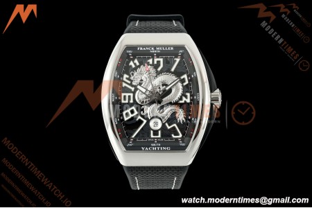Franck Muller - Vanguard Yachting V45 Silver Dragon King Blk/Num Black Nylon Strap ABF A2824