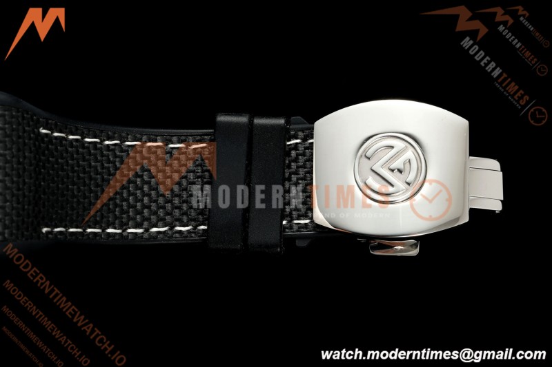 Franck Muller - Vanguard Yachting V45 Silver Dragon King Blk/Num Black Nylon Strap ABF A2824 | 프랭크 뮬러 - 뱅가드 요팅 V45 실버 드래곤 킹 블랙/넘버 블랙 나일론 스트랩 ABF A2824
