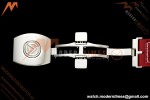 Franck Muller - Vanguard Yachting V45 Silver Dragon King Red/Num Red Leather Strap ABF A2824