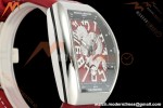 Franck Muller - Vanguard Yachting V45 Silver Dragon King Red/Num Red Leather Strap ABF A2824