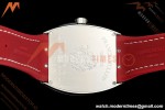 Franck Muller - Vanguard Yachting V45 Silver Dragon King Red/Num Red Leather Strap ABF A2824