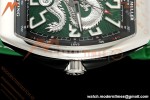 Franck Muller - Vanguard Yachting V45 Silver Dragon King Grn/Num Green Leather Strap ABF A2824