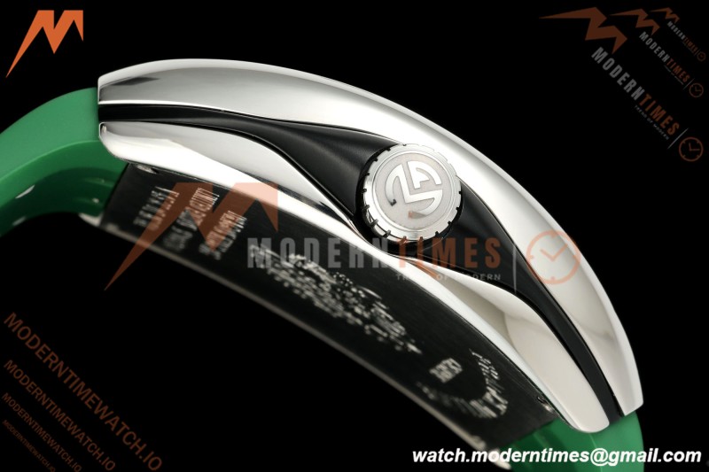 Franck Muller - Vanguard Yachting V45 Silver Dragon King Grn/Num Green Leather Strap ABF A2824