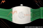 Franck Muller - Vanguard Yachting V45 Silver Dragon King Grn/Num Green Leather Strap ABF A2824