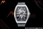 Franck Muller - Vanguard Yachting V45 Silver Dragon King Blu/Num Blue Leather Strap ABF A2824 | 프랭크 뮬러 - 뱅가드 요팅 V45 실버 드래곤 킹 블루/넘 블루 가죽 스트랩 ABF A2824