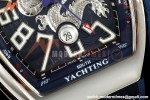 Franck Muller - Vanguard Yachting V45 Silver Dragon King Blu/Num Blue Leather Strap ABF A2824 | 프랭크 뮬러 - 뱅가드 요팅 V45 실버 드래곤 킹 블루/넘 블루 가죽 스트랩 ABF A2824