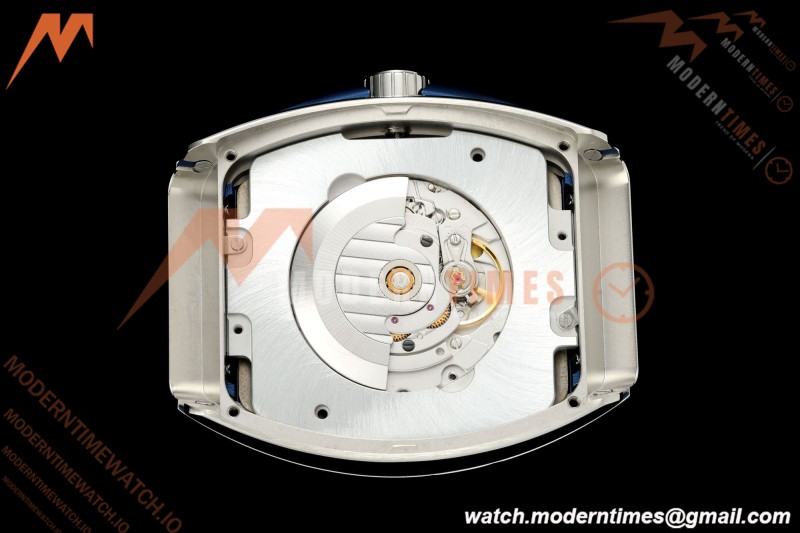 Franck Muller - Vanguard Yachting V45 Silver Dragon King Blu/Num Blue Leather Strap ABF A2824 | 프랭크 뮬러 - 뱅가드 요팅 V45 실버 드래곤 킹 블루/넘 블루 가죽 스트랩 ABF A2824