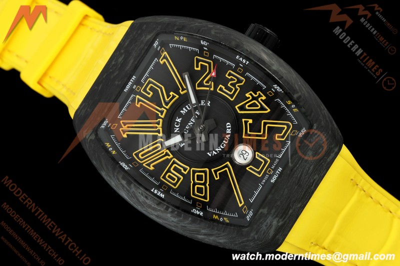 Franck Muller - Vanguard V45 Classic Carbon Orange Markers CAB/LE Black Dial ABF A2824