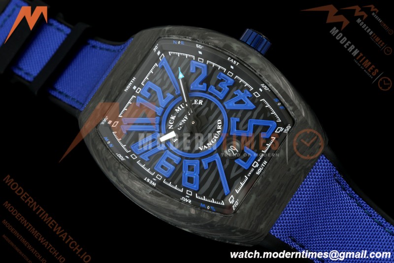 Franck Muller - Vanguard V45 Classic Carbon Blue Markers CAB/NY Black Dial ABF A2824