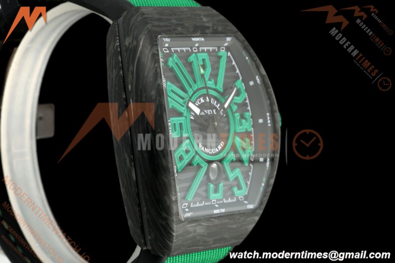 Franck Muller - Vanguard V45 Classic Carbon Green Markers CAB/NY Black Dial ABF A2824