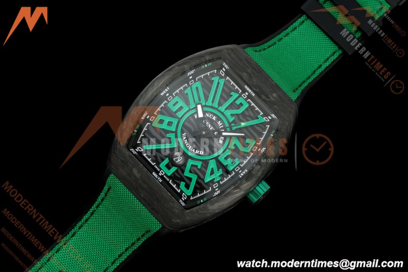 Franck Muller - Vanguard V45 Classic Carbon Green Markers CAB/NY Black Dial ABF A2824