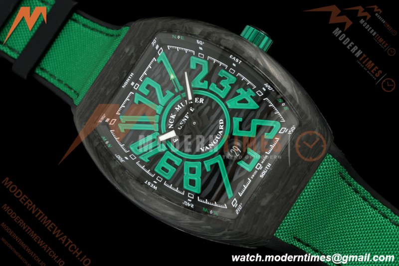 Franck Muller - Vanguard V45 Classic Carbon Green Markers CAB/NY Black Dial ABF A2824