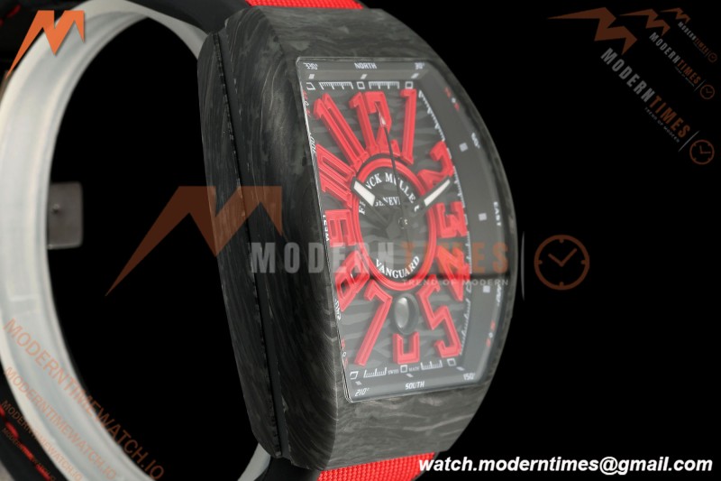 Franck Muller - Vanguard V45 Classic Carbon Red Markers CAB/NY Black Dial ABF A2824