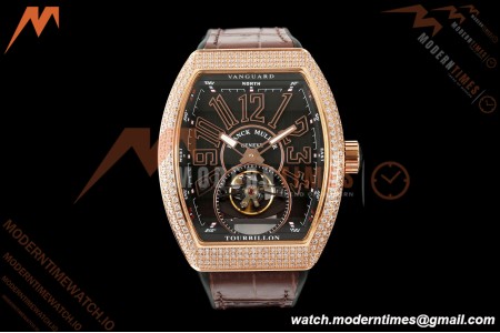 Franck Muller - Vanguard Men's Collection V45 Dia RG/LE Black Dial ABF A23J