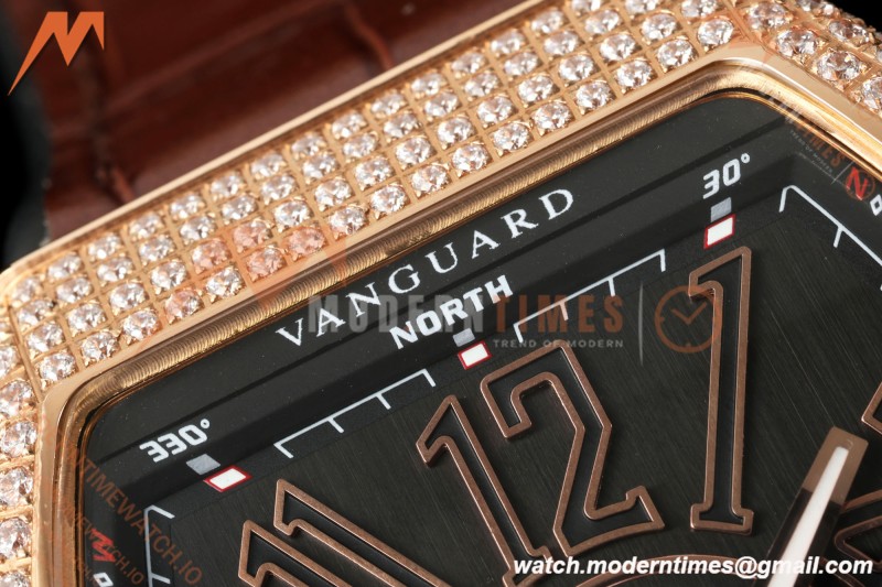 Franck Muller - Vanguard Men's Collection V45 Dia RG/LE Black Dial ABF A23J