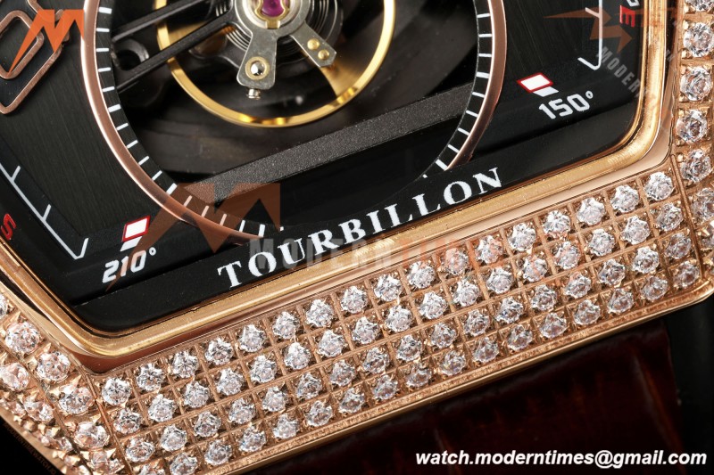 Franck Muller - Vanguard Men's Collection V45 Dia RG/LE Black Dial ABF A23J