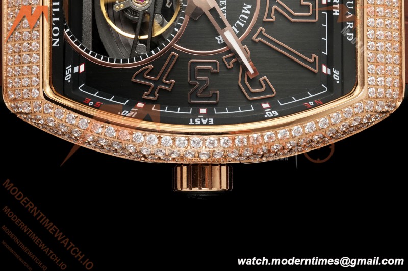 Franck Muller - Vanguard Men's Collection V45 Dia RG/LE Black Dial ABF A23J
