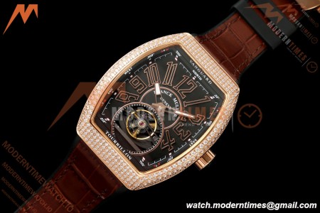 Franck Muller - Vanguard Men's Collection V45 Dia RG/LE Black Dial ABF A23J