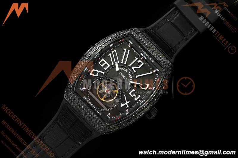 Franck Muller - Vanguard Men's Collection V45 Dia PVD/LE Black Dial ABF A23J