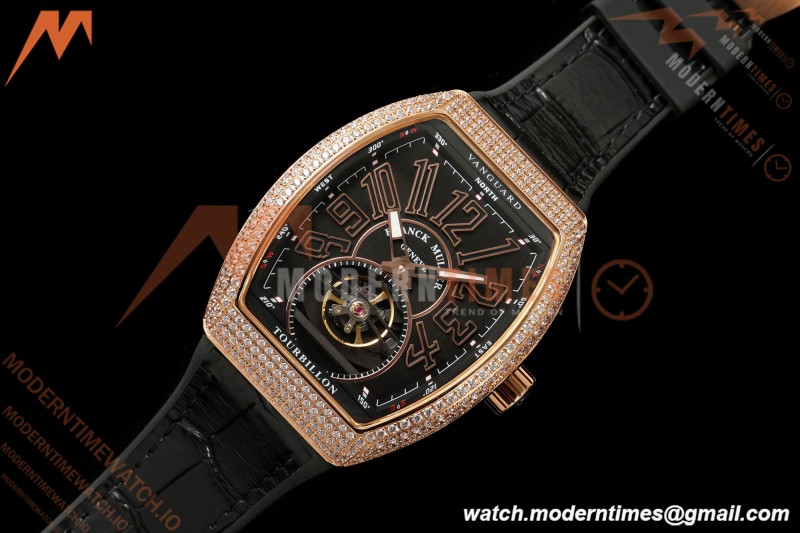 Franck Muller - Vanguard Men's Collection V45 Dia RG/Blk LE Black Dial ABF A23J