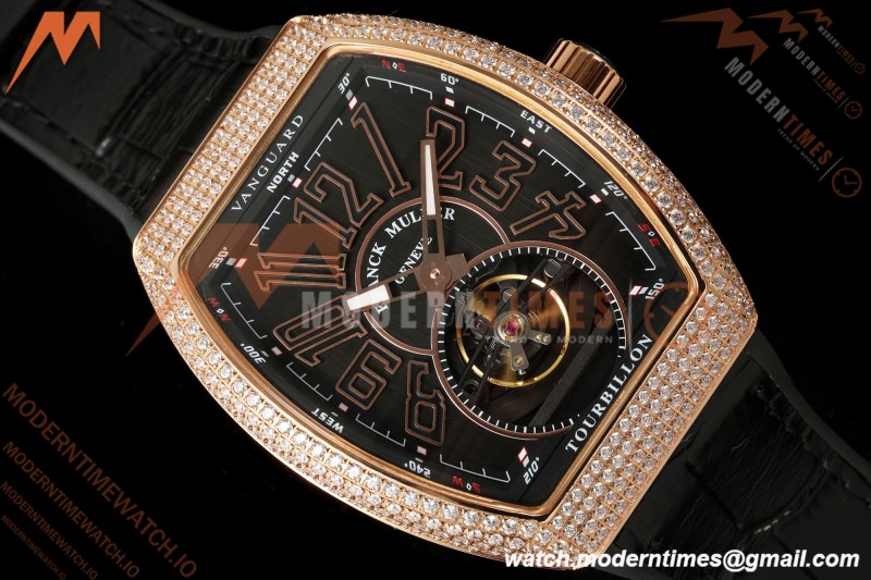 Franck Muller - Vanguard Men's Collection V45 Dia RG/Blk LE Black Dial ABF A23J