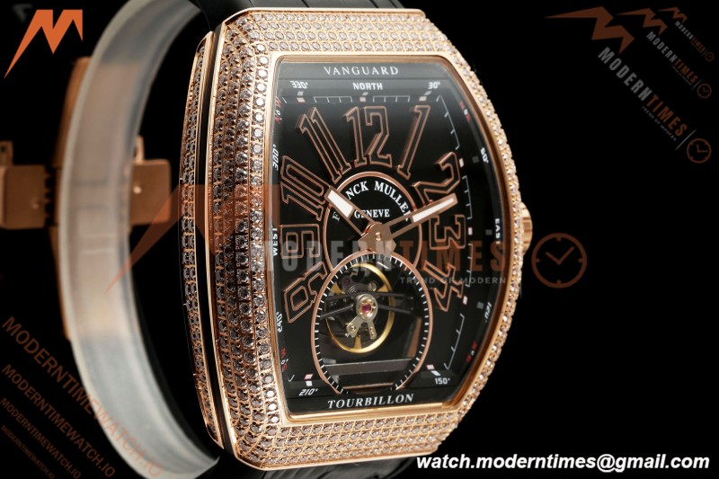 Franck Muller - Vanguard Men's Collection V45 Dia RG/Blk LE Black Dial ABF A23J